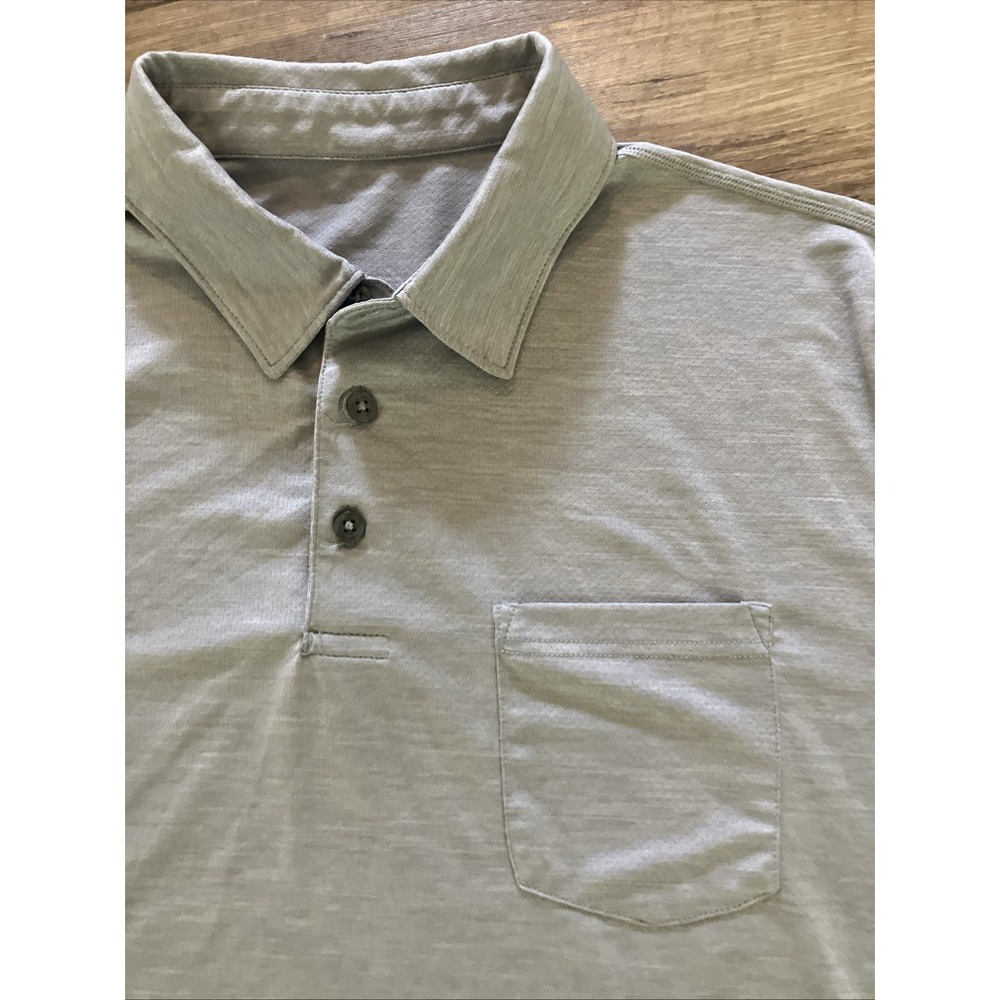 Vuori Zephyr Polo Shirt Stretch Performance Medium Mens Grey Golf Pocket - Picture 2 of 9